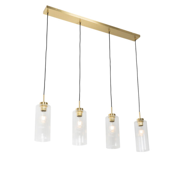 Art Deco függőlámpa arany üveggel 4 lámpás - Laura