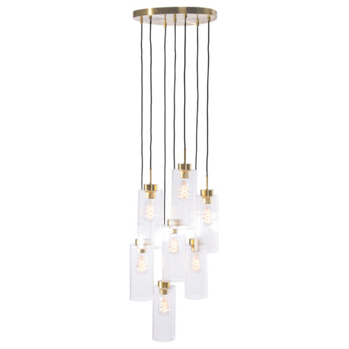 Art Deco függőlámpa arany üveggel 7-lámpás - Laura