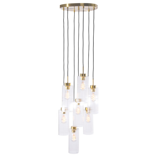Art Deco függőlámpa arany üveggel 7-lámpás - Laura