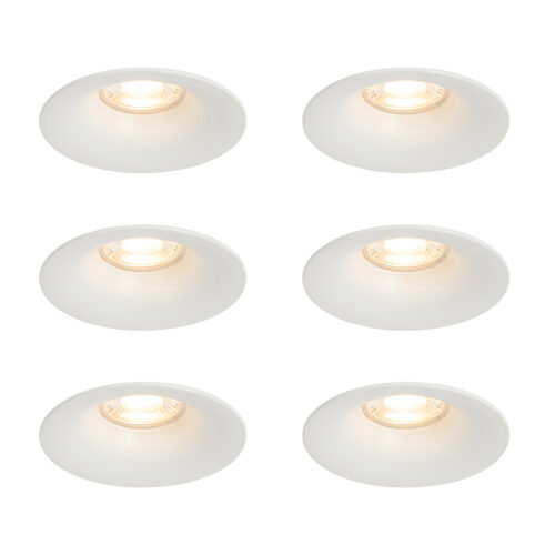 6 db fehér GU10 beépíthető spotlámpa szett 50 mm - Gijs
