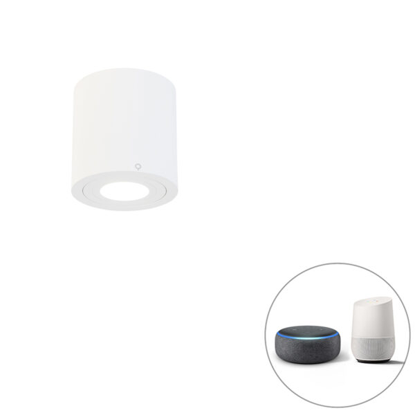 Okos fürdőszoba reflektor fehér kerek IP44 Wifi-vel GU10 - Capa