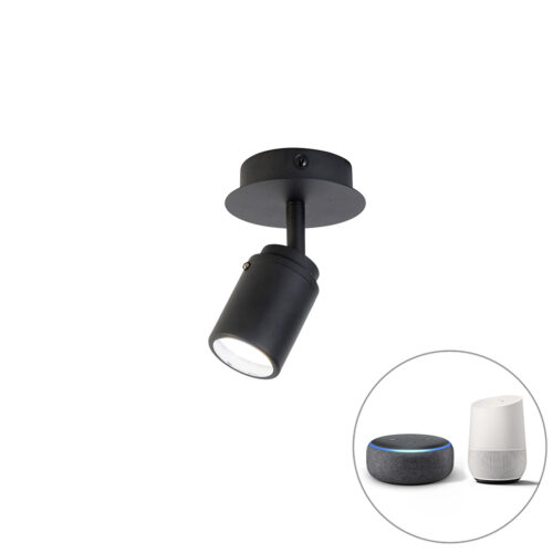 Okos fürdőszoba reflektor fekete IP44 WiFi-vel