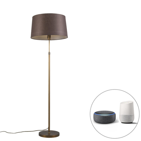 Okos állólámpa bronz barna árnyékolóval 45 cm