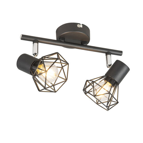 Art Deco állítható reflektor fekete 2-lámpás - Mosh 2