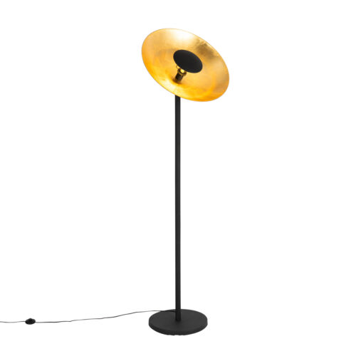 Ipari állólámpa fekete aranyszínű belsejével 60 cm - Magnax