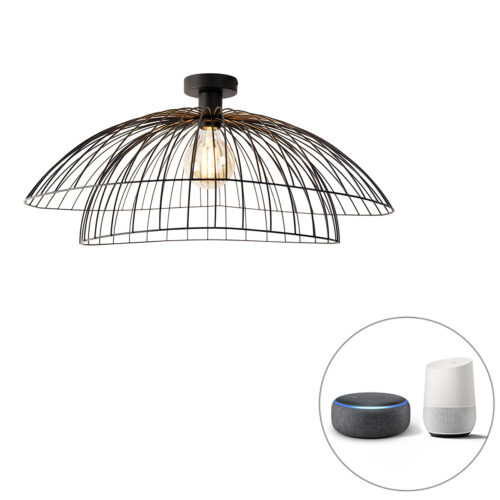 Okos mennyezeti lámpa fekete 60 cm WiFi-vel G95 - Pua