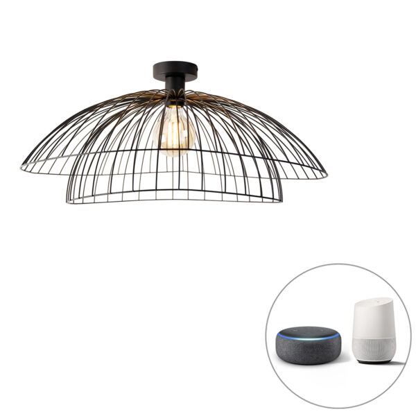 Okos mennyezeti lámpa fekete 60 cm WiFi-vel G95 - Pua