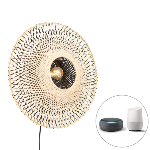 Okos fali lámpa bambusz 50 cm dugóval