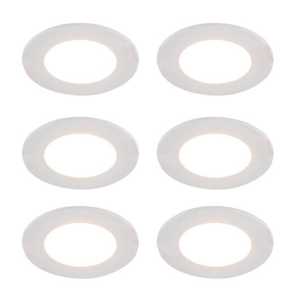 6 db fehér beépíthető spotlámpa szett Dim to Warm LED-del 7W IP65 - Blanca