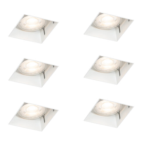6 db-os süllyesztett spotlámpa szett fehér GU10 50 mm-es perem nélküli - Oneon
