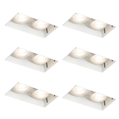 6 db-os beépíthető spotlámpa szett fehér GU10 50 mm 2 fényű