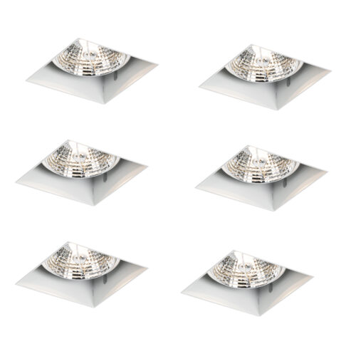 6 db-os süllyesztett spotlámpa szett fehér GU10 70 mm-es