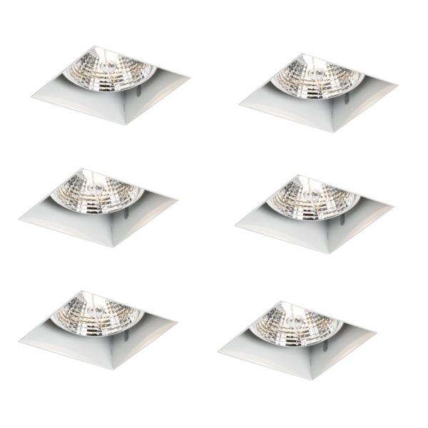 6 db-os süllyesztett spotlámpa szett fehér GU10 70 mm-es