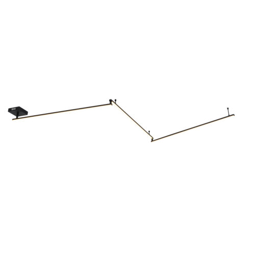 Fekete mennyezeti lámpa 300 cm LED-del