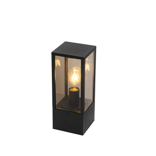 Kültéri állólámpa fekete füstüveggel 40 cm IP44 - Charlois