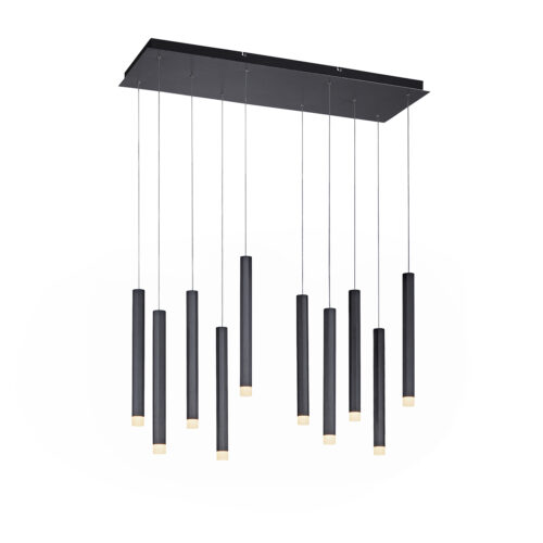 Modern fekete függőlámpa LED-del 10-lámpás - Stanislas