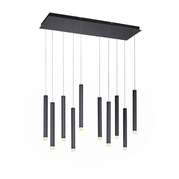 Modern fekete függőlámpa LED-del 10-lámpás - Stanislas