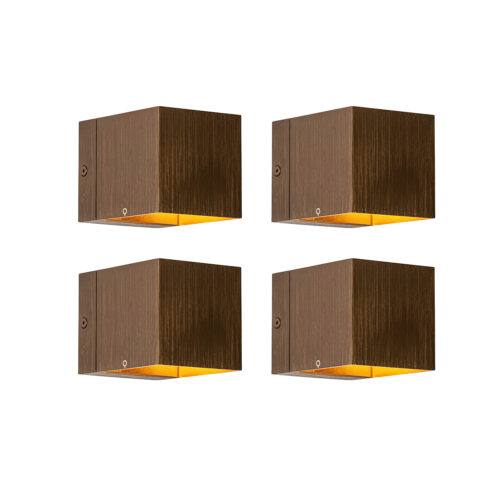 4 db-os készlet intelligens fali lámpa sötét bronz 8 cm