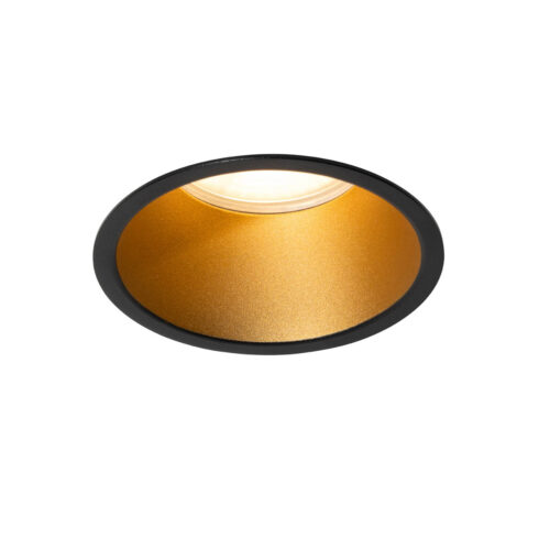 Modern fekete-arany GU10-es süllyesztett spotlámpa 70 mm