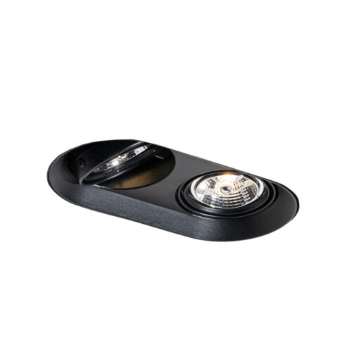 Kerek beépíthető spotlámpa fekete GU10 70 mm 2-fényes - Hubs