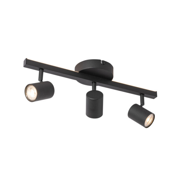 Fekete GU10 mennyezeti spotlámpa 50 mm 3-lámpás háttérvilágítással - Back Up