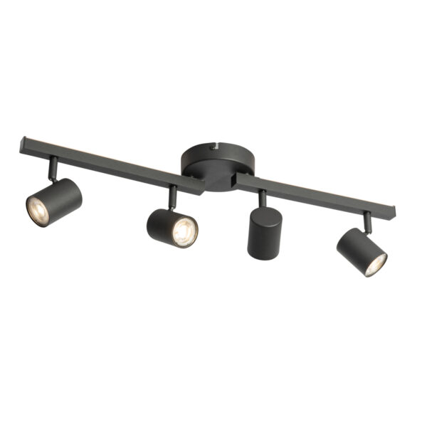 Fekete mennyezeti spotlámpa GU10 50 mm 4 fényforrással
