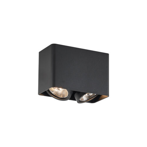 Design felületre szerelt spotlámpa fekete GU10 70mm 2-lámpás forgatható és dönthető - Vox