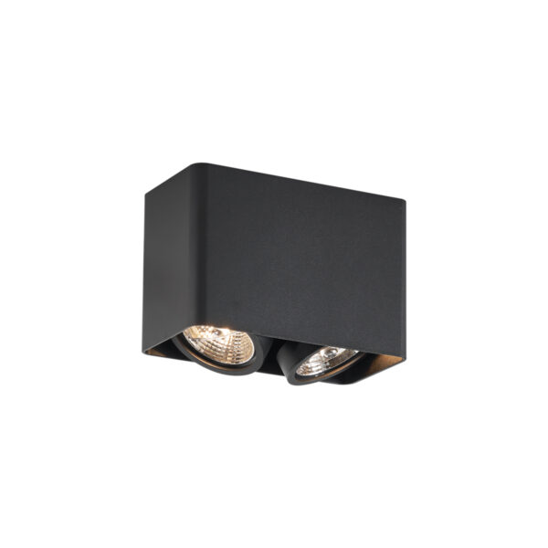 Design felületre szerelt spotlámpa fekete GU10 70mm 2-lámpás forgatható és dönthető - Vox