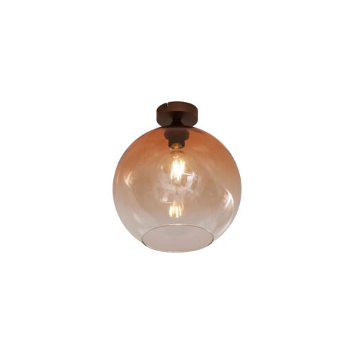Art Deco mennyezeti lámpa sötét bronz barna üveggel - Sandra
