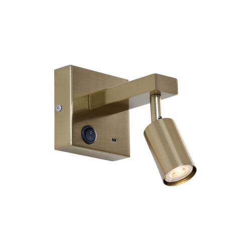 Modern arany fali lámpa USB-C csatlakozóval