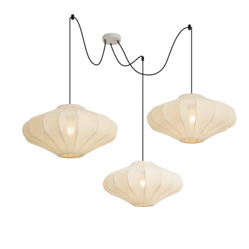 Japandi függőlámpa bézs 50cm 3-lámpás - Plu