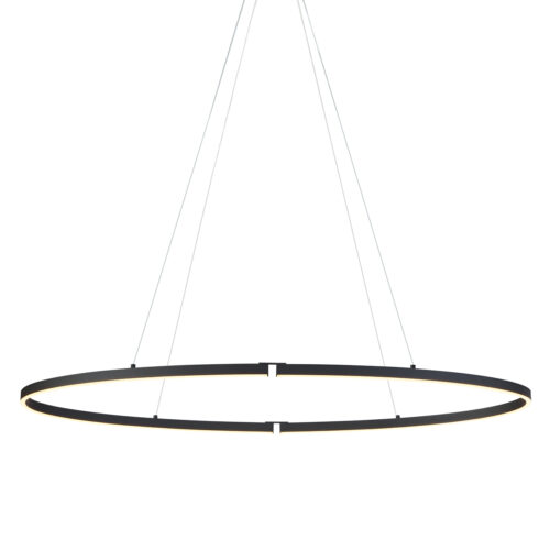 Design függőlámpa fekete ovális 120cm LED-del