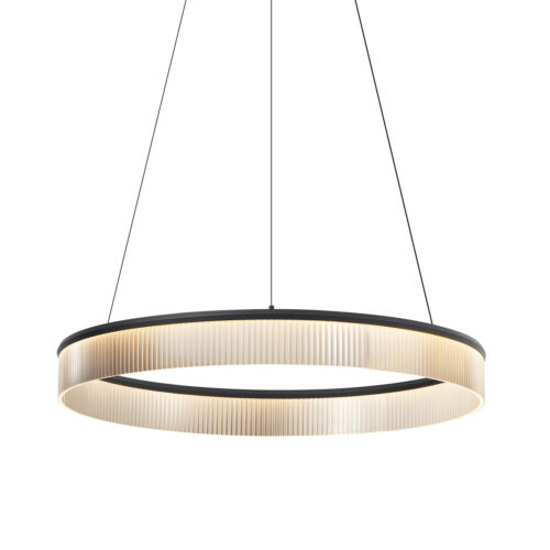 Modern fekete függőlámpa 78 cm LED-del
