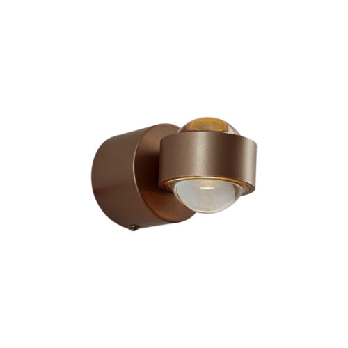 Design fali lámpa sötét bronz LED-del IP44 - Lens