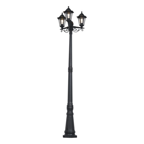 Klasszikus fekete kültéri oszlop 217 cm IP44 - New Haven Hammered