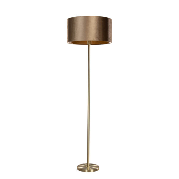Lábazatos lámpa sárgaréz lábbal és bársony ernyővel bronz színben 50 cm - Simplo