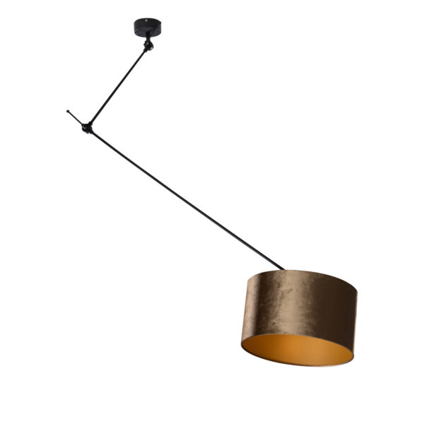 Függőlámpa fekete bronz bársonyernyővel 35 cm - Blitz