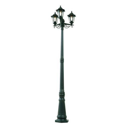 Klasszikus Kültéri Lámpa Sötétzöld 217cm 3-Fényforrás IP44 - New Haven