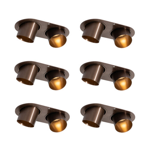 6 darabos süllyesztett spotlámpa szett sötét bronz GU10 50mm 2-fényű - Installa
