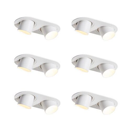 6 darabos fehér süllyesztett spotlámpa készlet GU10 35mm dönthető 2-lámpás - Installa