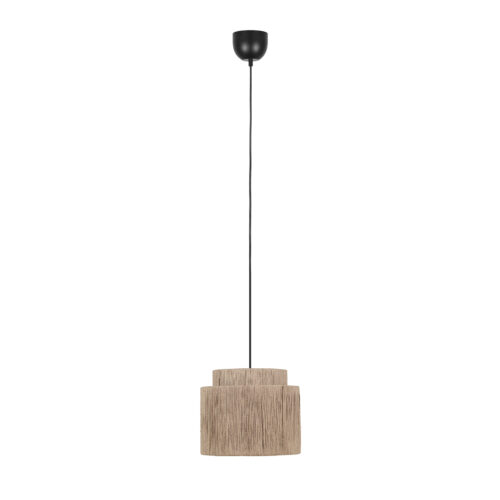 Japandi függőlámpa fekete barna kötéllel 31cm - Smilla