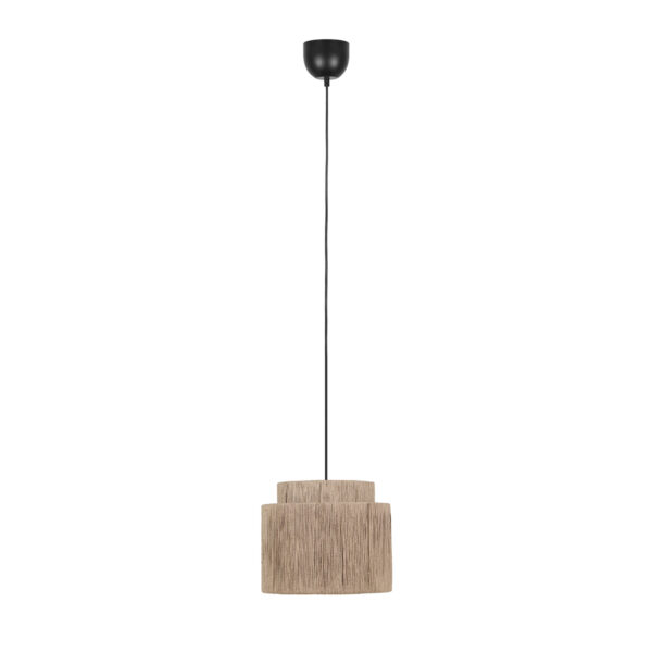 Japandi függőlámpa fekete barna kötéllel 31cm - Smilla
