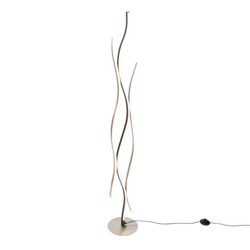 Design vloerlamp zwart met zilver incl. LED dimbaar - Blaze