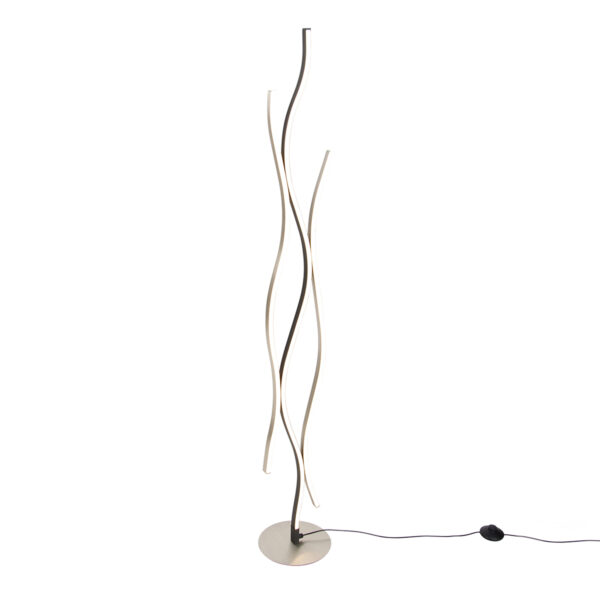 Design vloerlamp zwart met zilver incl. LED dimbaar - Blaze