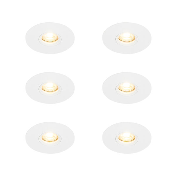 6 db Modern süllyesztett folt fehér 12 cm - Buco
