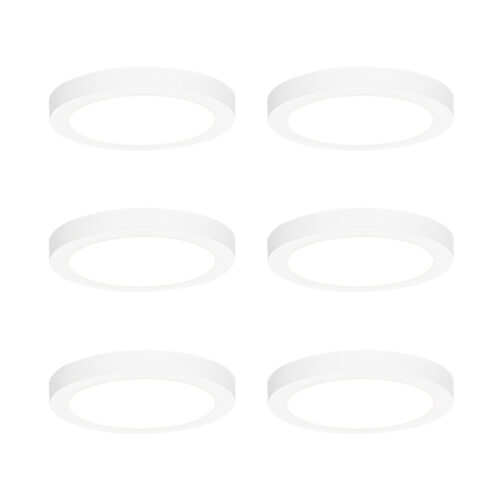 6 darabos süllyesztett vagy felületre szerelhető spotlámpa szett fehér 18 cm LED-del