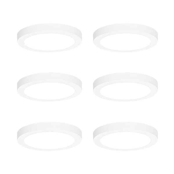 6 darabos süllyesztett vagy felületre szerelhető spotlámpa szett fehér 18 cm LED-del