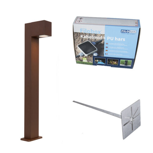 Ipari kültéri állólámpa rozsdabarna 65 cm IP44 - Baleno