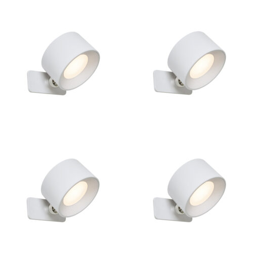 4 darabos modern fehér fal- és mennyezeti lámpa szett LED-del