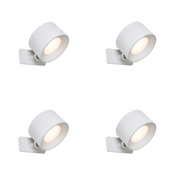 4 darabos modern fehér fal- és mennyezeti lámpa szett LED-del